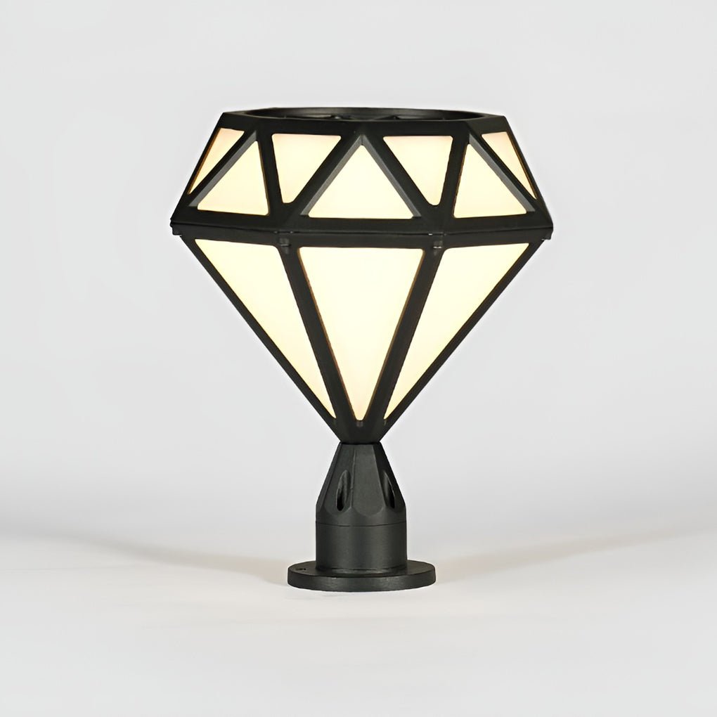 Diamond-Shaped LED Outdoor Post Light Waterproof Aluminum Fence