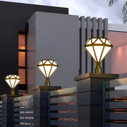Diamond-Shaped LED Outdoor Post Light Waterproof Aluminum Fence