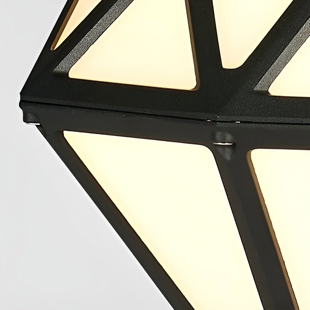 Diamond-Shaped LED Outdoor Post Light Waterproof Aluminum Fence