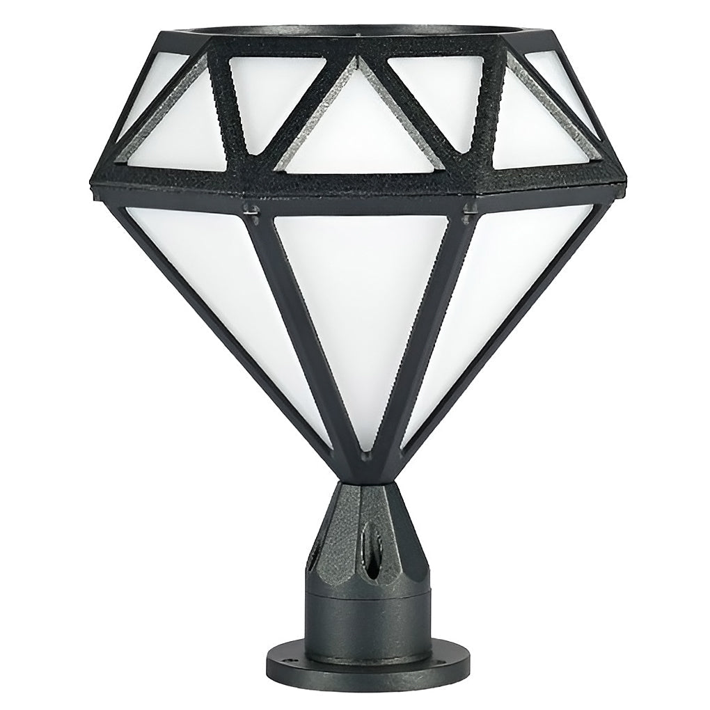 Diamond-Shaped LED Outdoor Post Light Waterproof Aluminum Fence