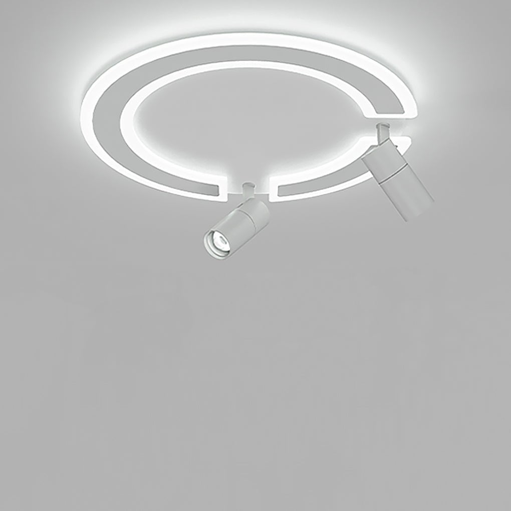 Modern Circle Flush Mount Light with Adjustable Spotlights