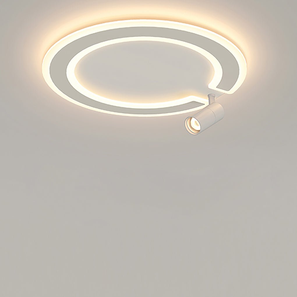 Modern Circle Flush Mount Light with Adjustable Spotlights