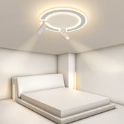 Modern Circle Flush Mount Light with Adjustable Spotlights