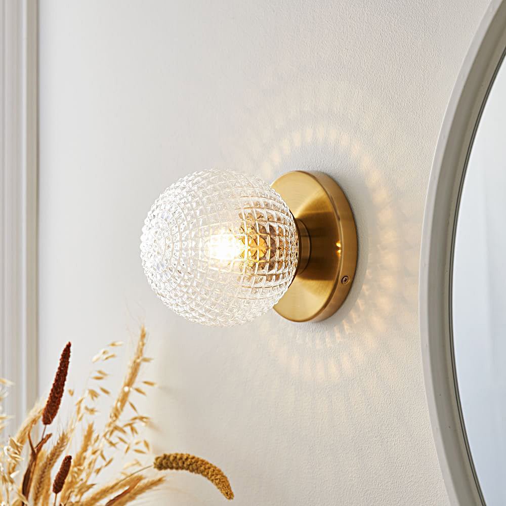 Glass Ball Modern Wall Sconce with Three-Step Dimming LED