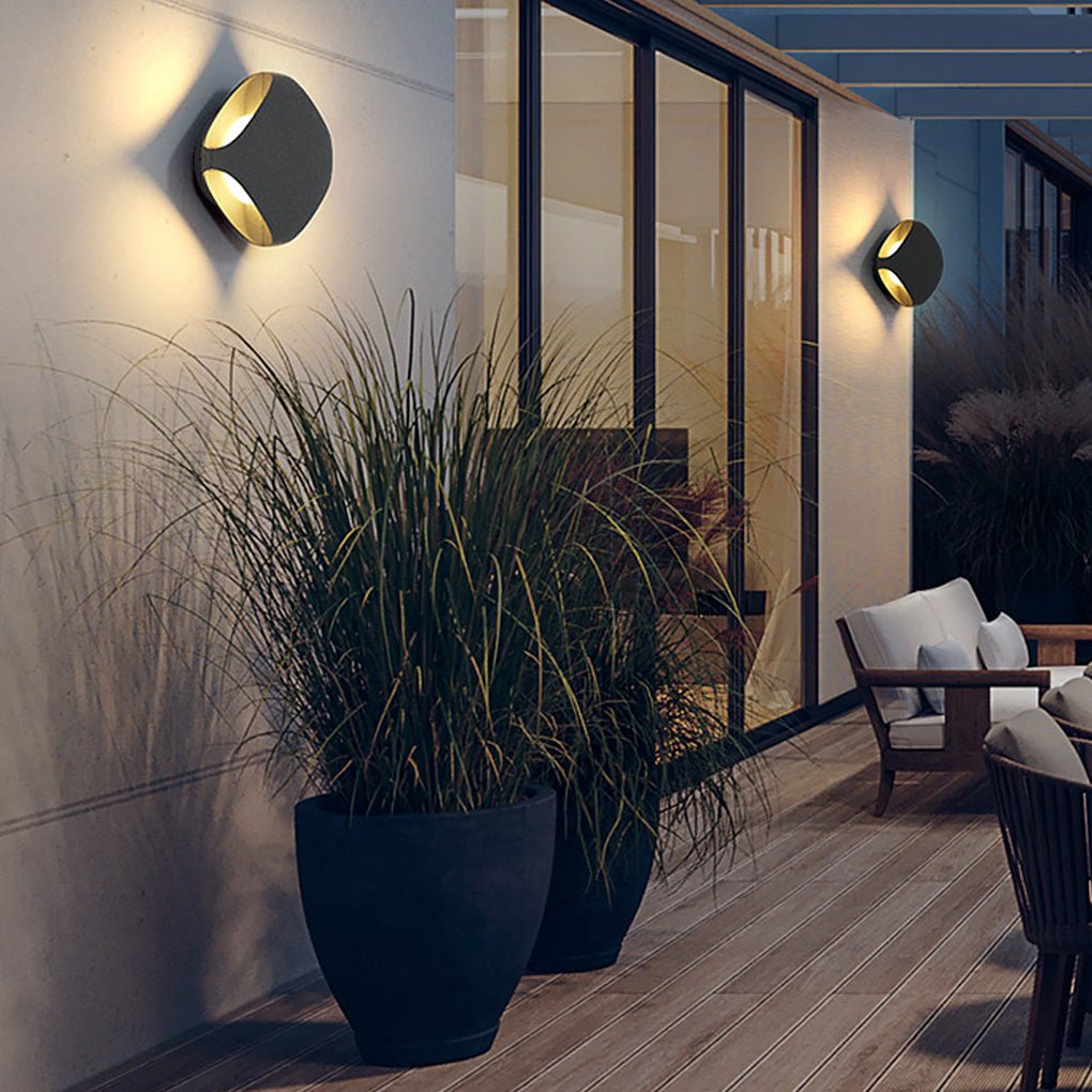 Square LED Waterproof Outdoor Wall Light - Modern Black Aluminum