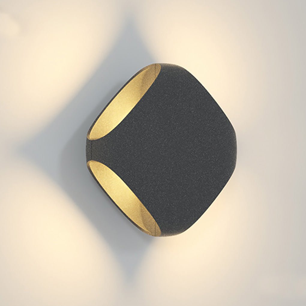 Square LED Waterproof Outdoor Wall Light - Modern Black Aluminum