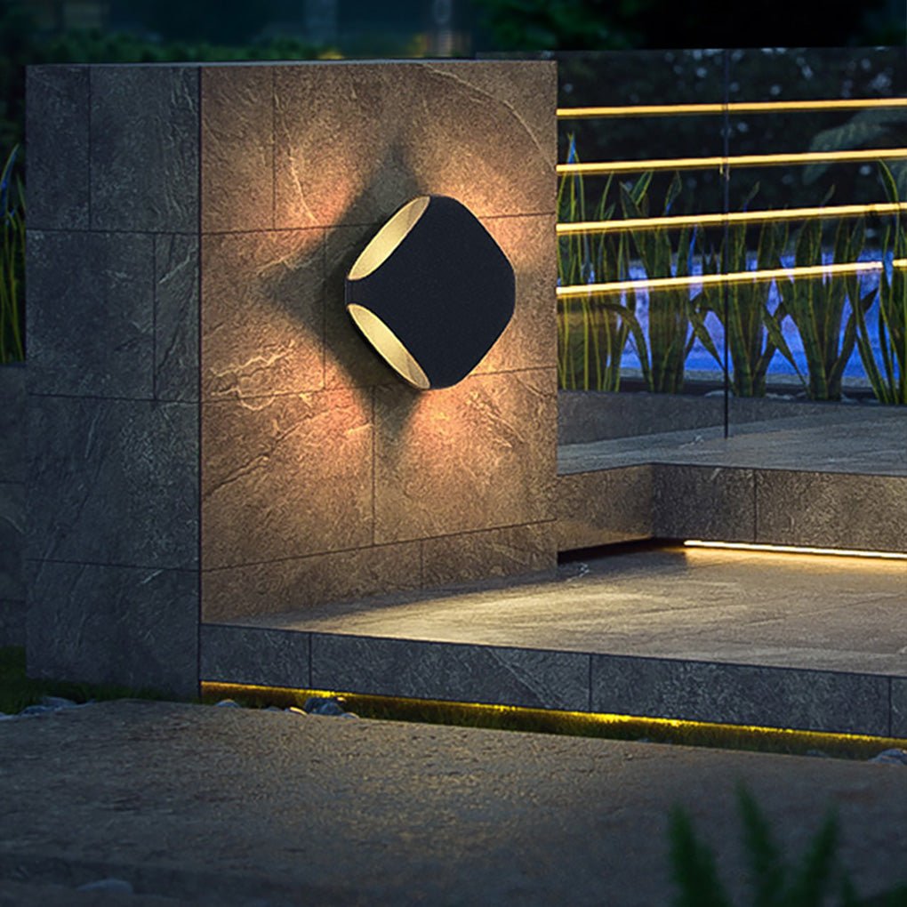 Square LED Waterproof Outdoor Wall Light - Modern Black Aluminum