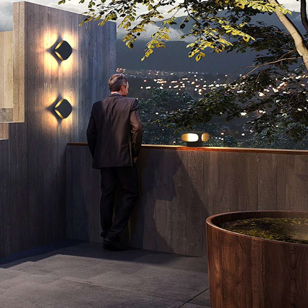 Square LED Waterproof Outdoor Wall Light - Modern Black Aluminum