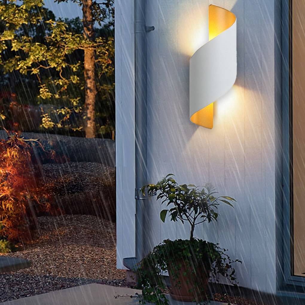Spiral LED Waterproof Two-Way Wall Light Modern Outdoor Sconce