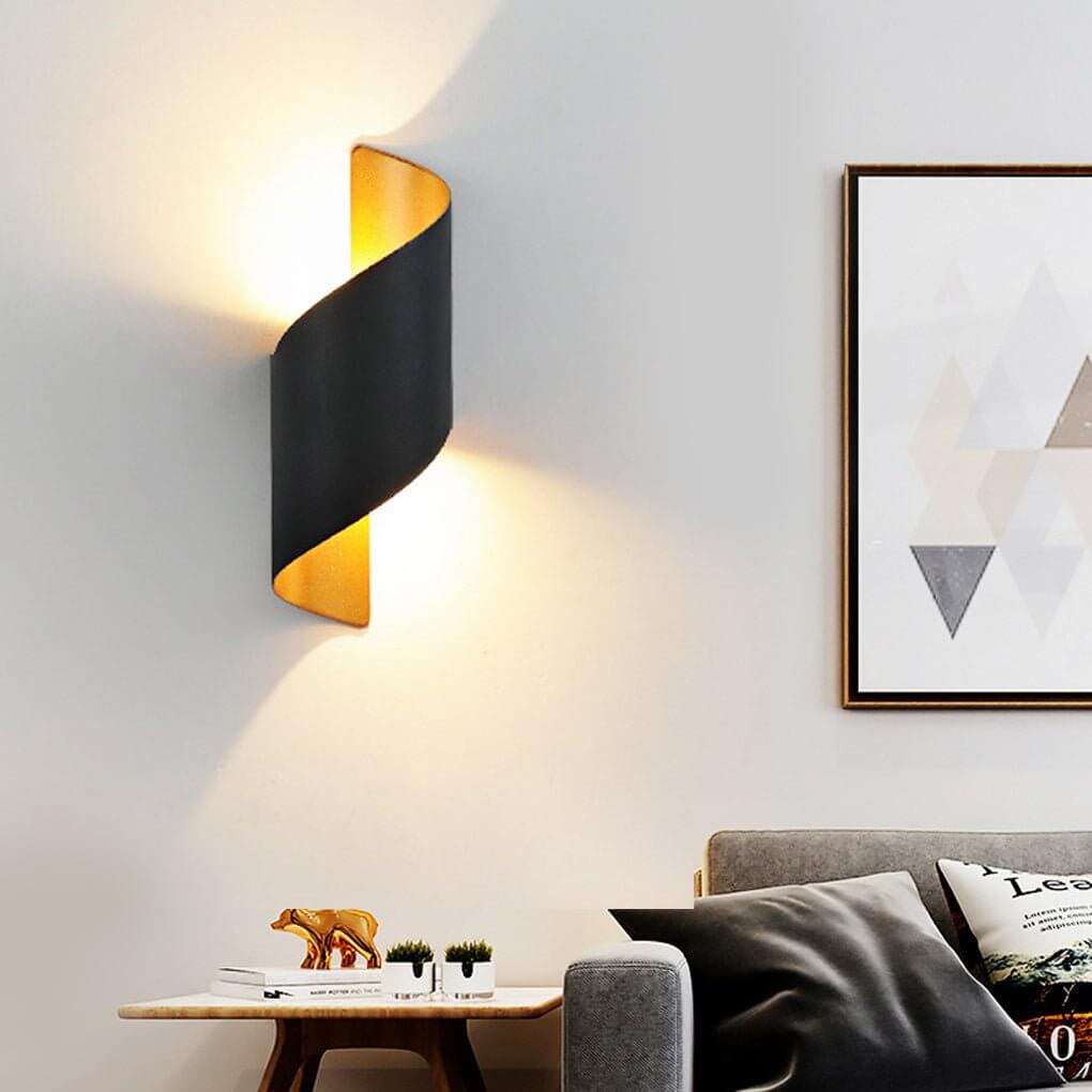 Spiral LED Waterproof Two-Way Wall Light Modern Outdoor Sconce