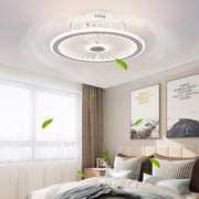 Modern Bladeless Ceiling Fan with Dimmable LED Light - Black/White