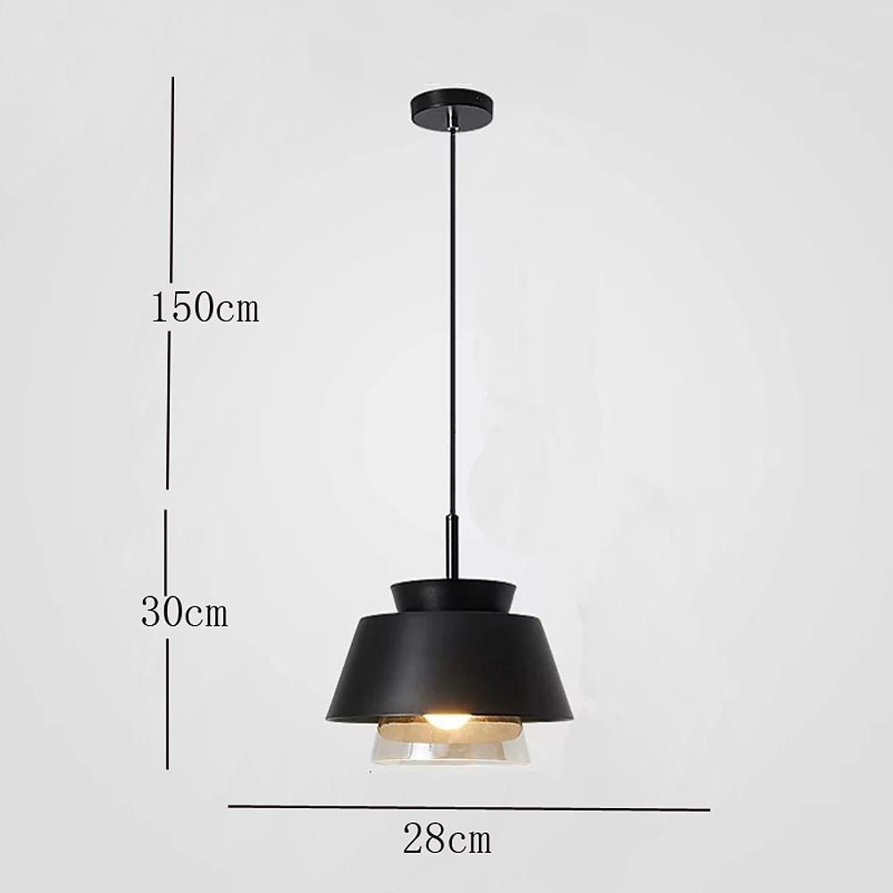 Modern Glass Pendant Light with Metal Finish & Adjustable Cord