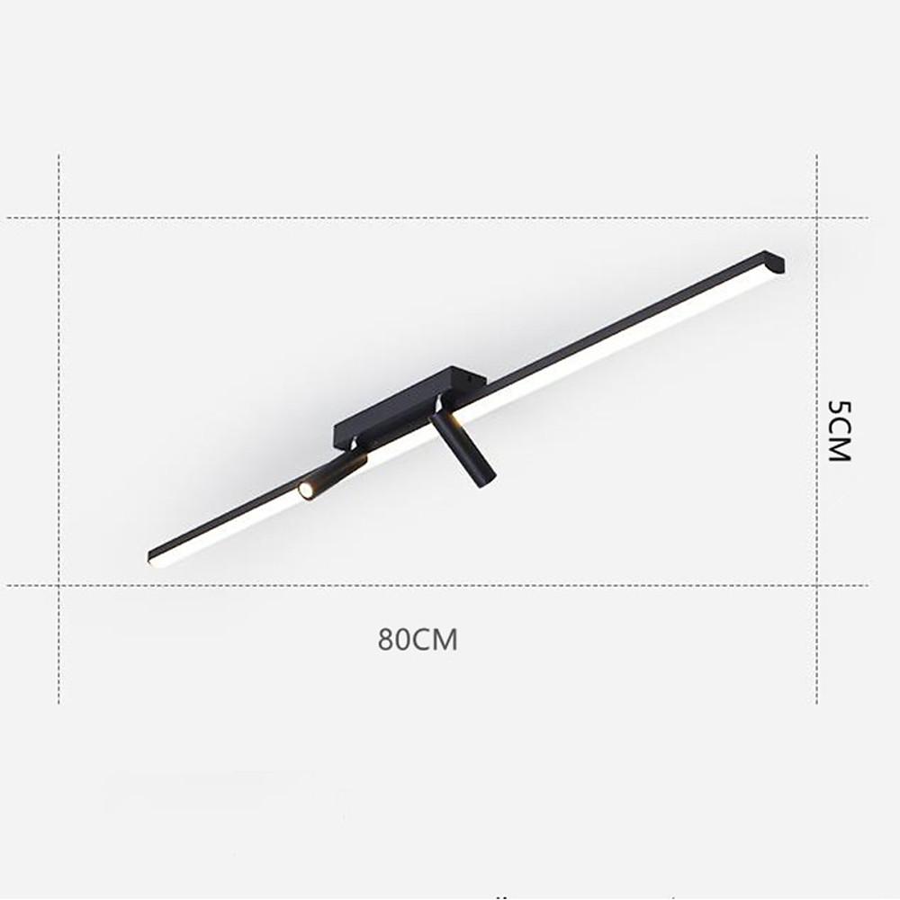 Black Linear Semi-Flush Mount Light with Adjustable Spotlights