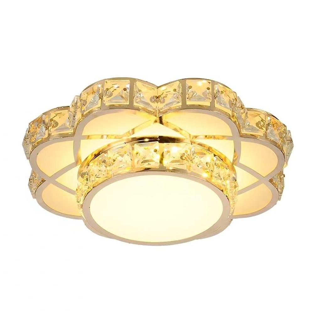 Modern Crystal Flower Flush Mount LED Ceiling Light