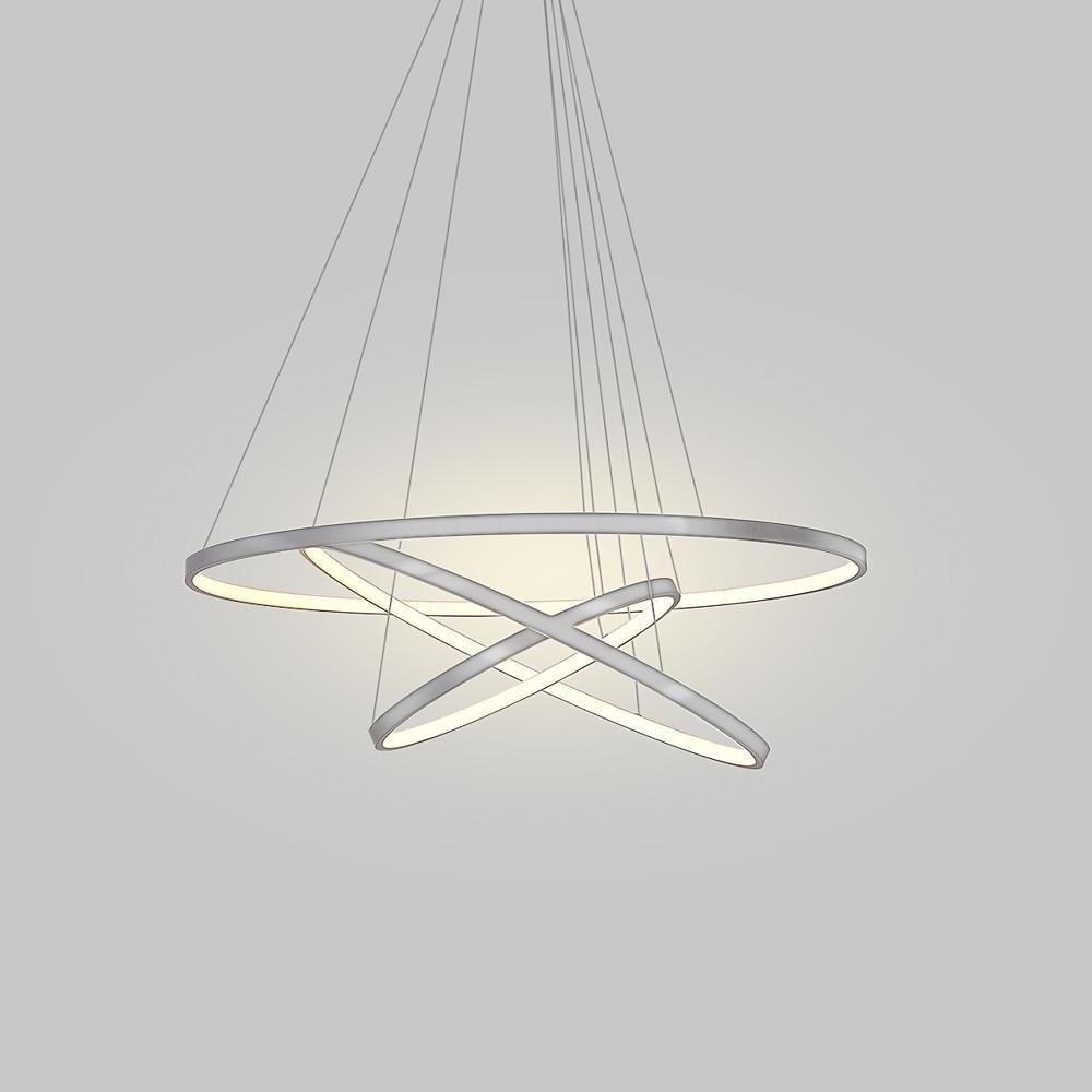 3-Ring Interweaved Circle LED Pendant Light Aluminum Acrylic