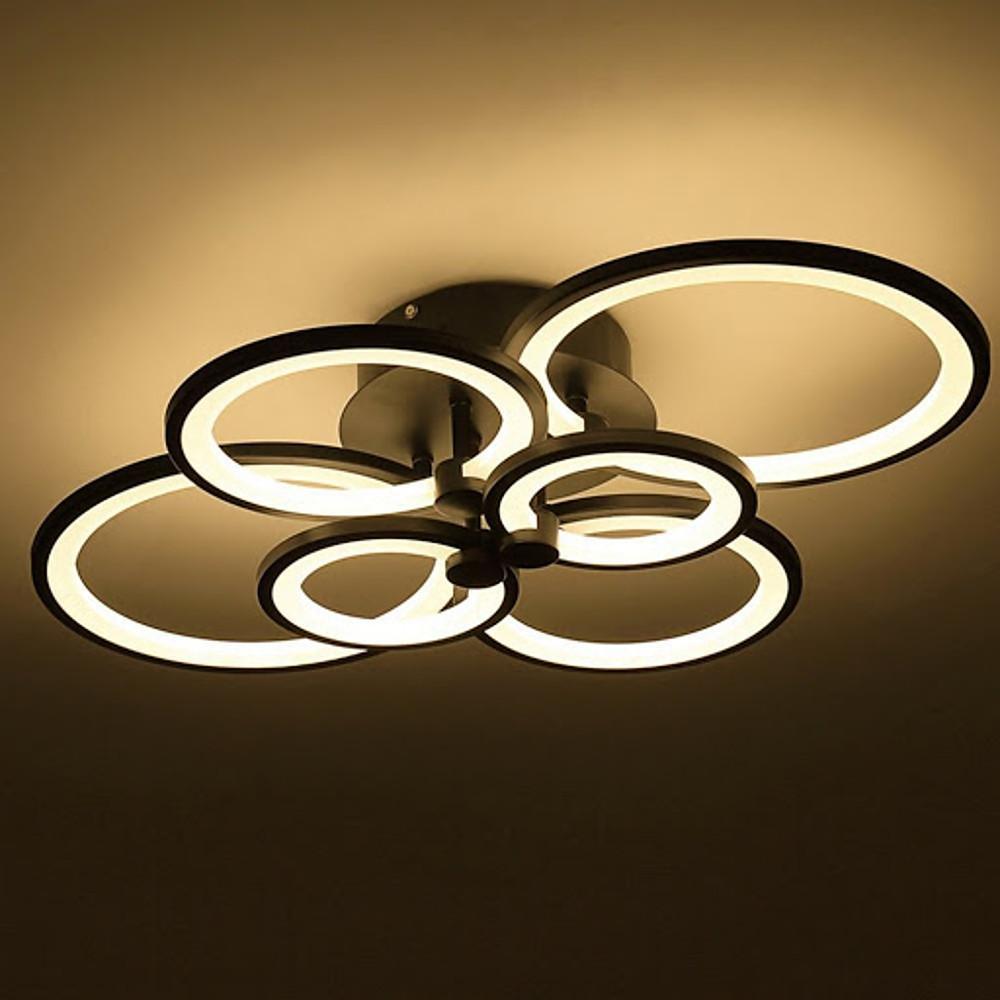 Multi-Circle Dimmable LED Semi-Flush Mount Ceiling Light