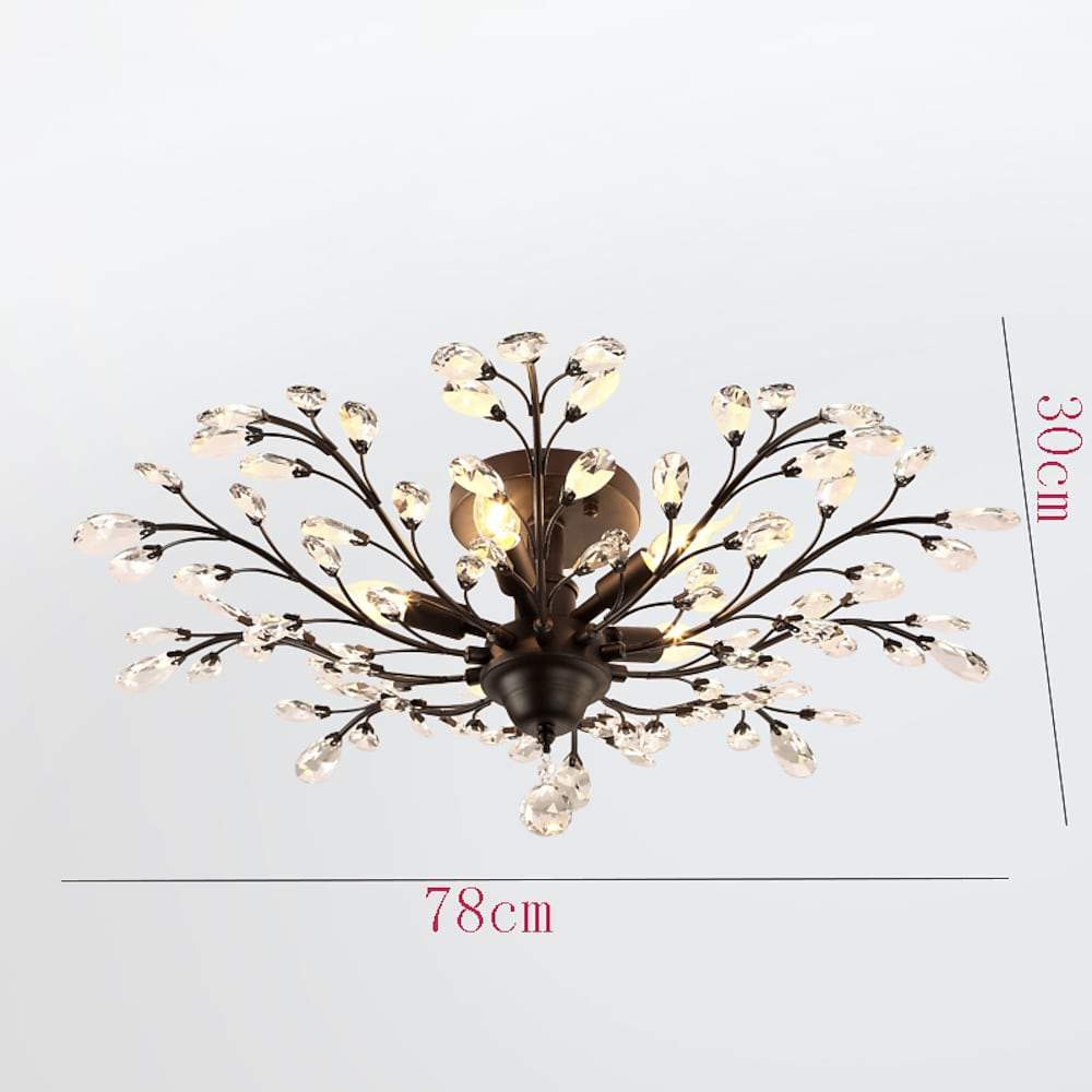 Crystal Flower Chandelier - Modern Ambient Lighting for Living Room