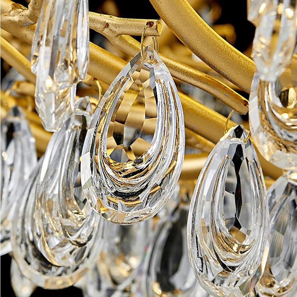 Modern Sputnik Crystal Chandelier LED Flush Mount Ceiling Light