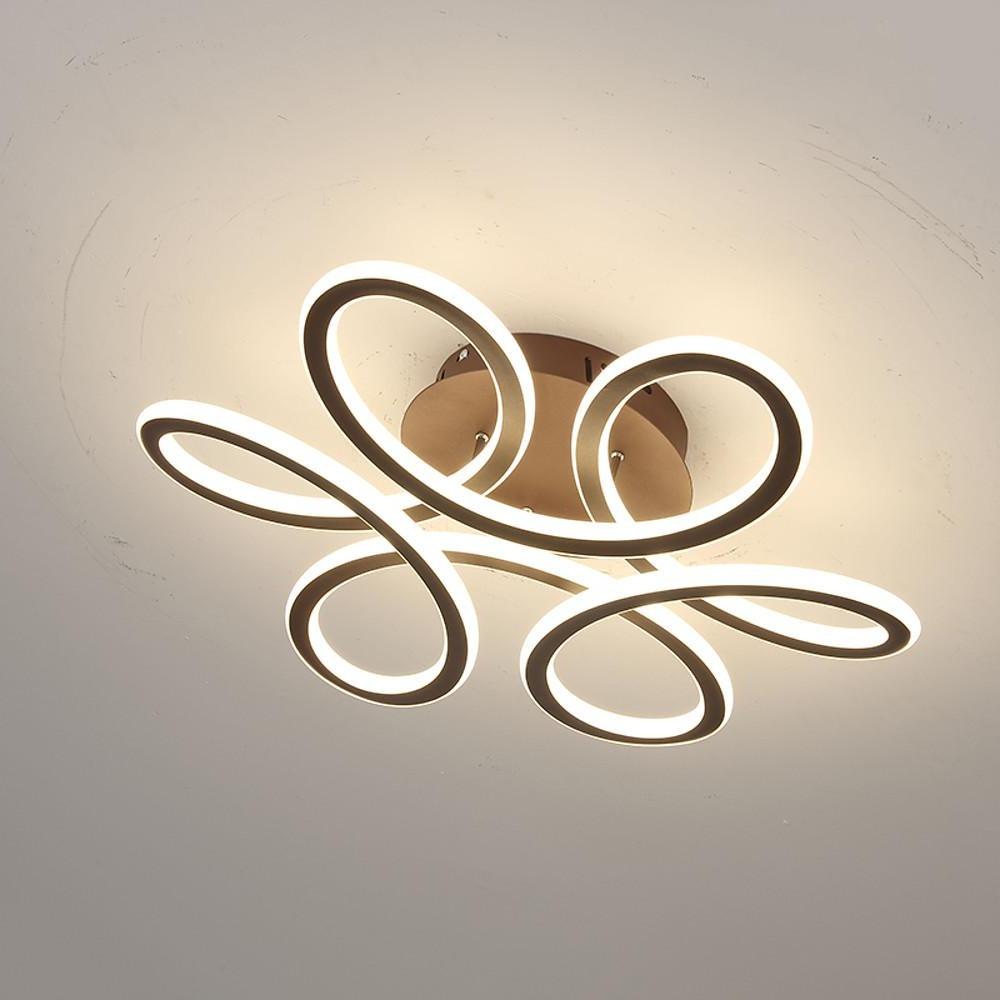Swirl Flower Dimmable LED Flush Mount Ceiling Light - Aluminum