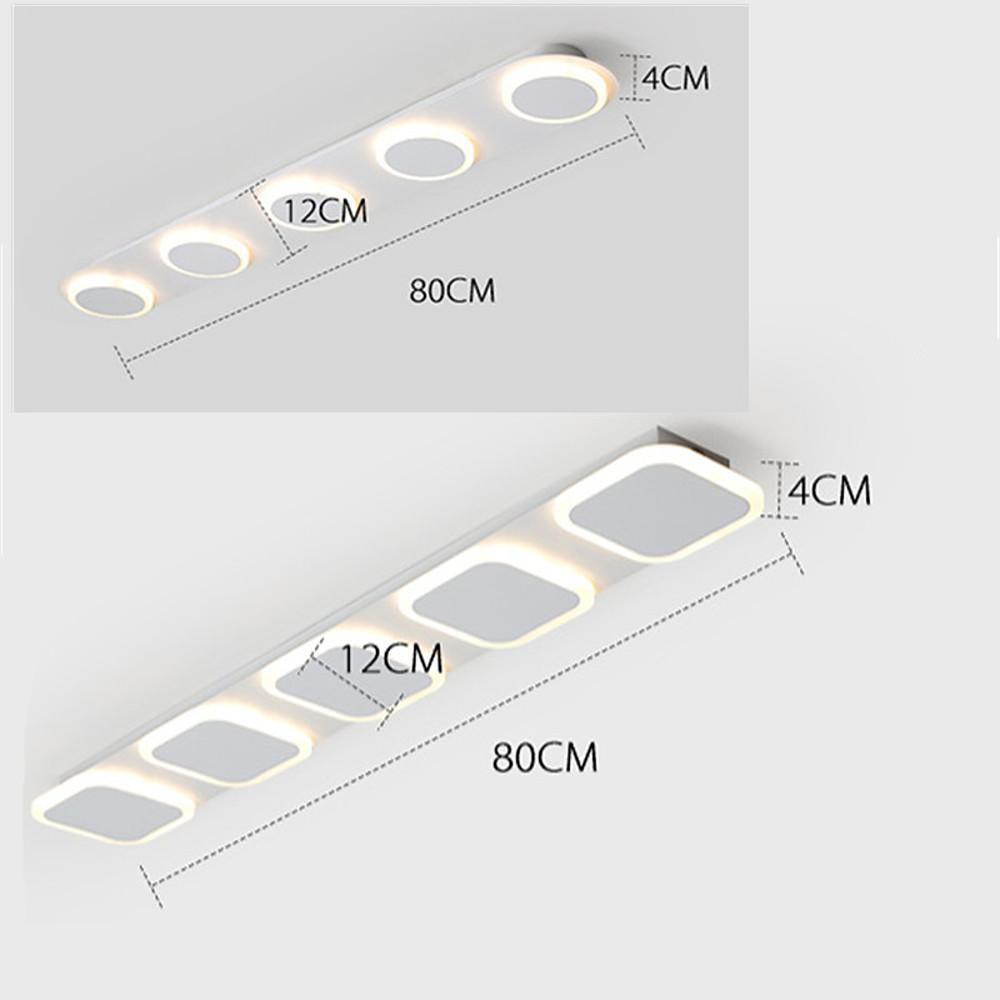 Modern Geometric Linear Flush Mount Ceiling Light - Metal & Acrylic