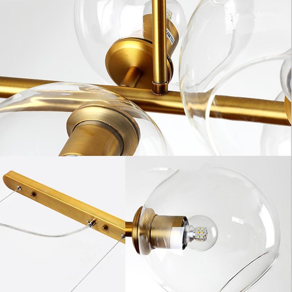 Nordic Glass Bubble Chandelier with Metal Frame – 8-Light