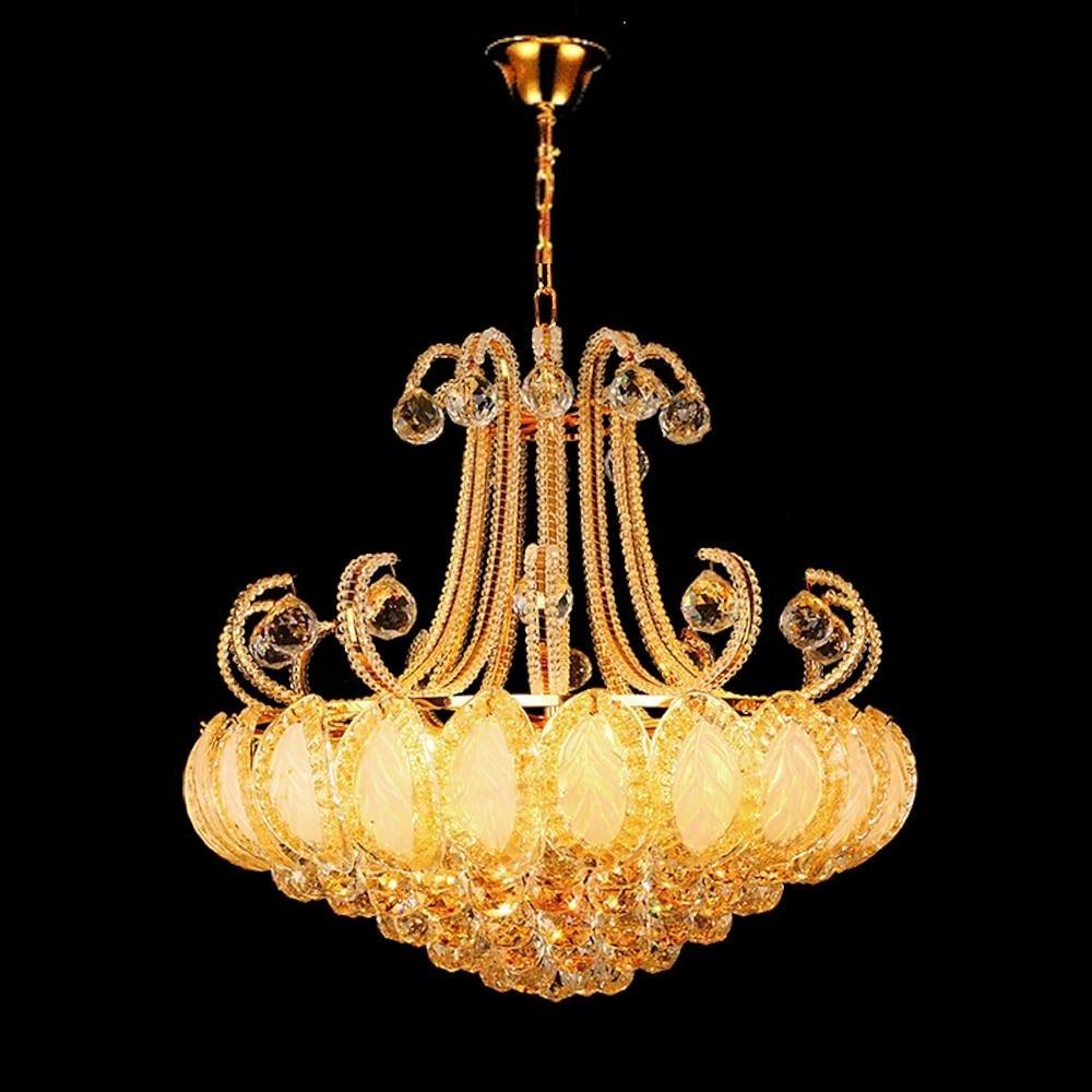 8-Light Crystal Chandelier - Modern Vintage Gold Silver Metal Frame