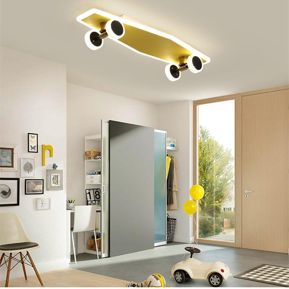 Skateboard-Shaped Dimmable LED Flush Mount Ceiling Light