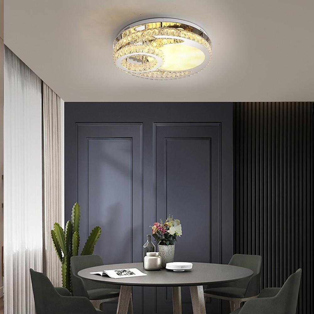 Overlapping Circles Crystal Flush Mount LED Ceiling Light