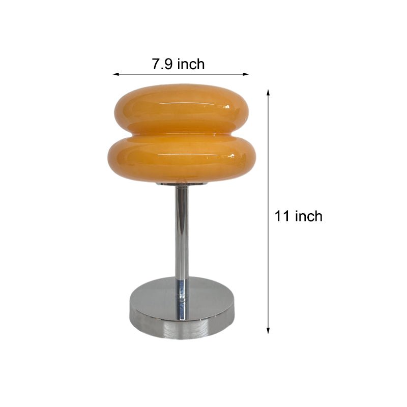Modern Glass Table Lamp with USB Charging & Warm LED Light
