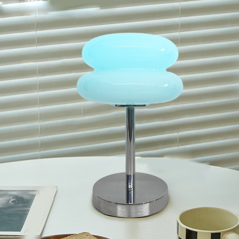 Modern Glass Table Lamp with USB Charging & Warm LED Light