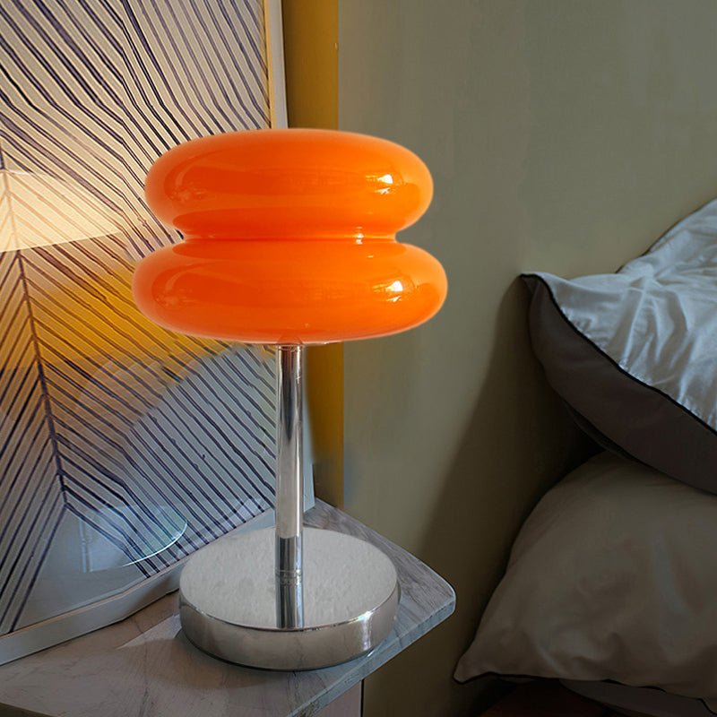 Modern Glass Table Lamp with USB Charging & Warm LED Light