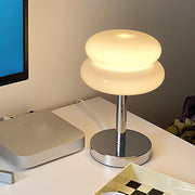 Modern Glass Table Lamp with USB Charging & Warm LED Light