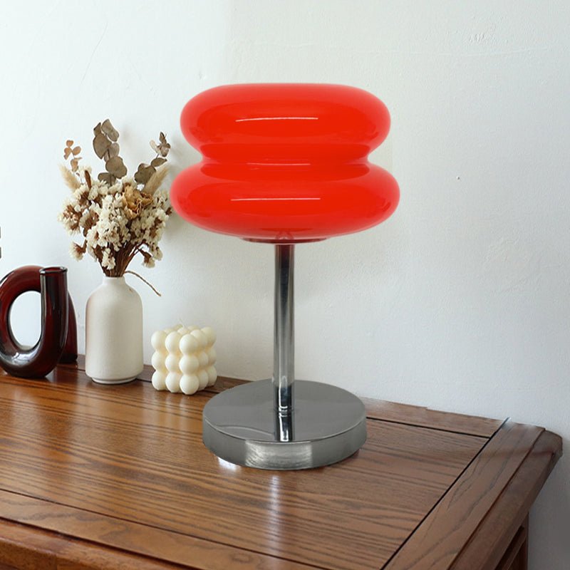 Modern Glass Table Lamp with USB Charging & Warm LED Light