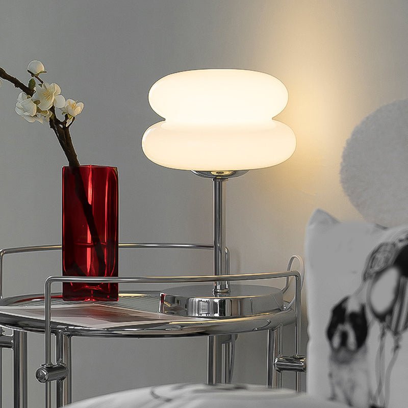 Modern Glass Table Lamp with USB Charging & Warm LED Light