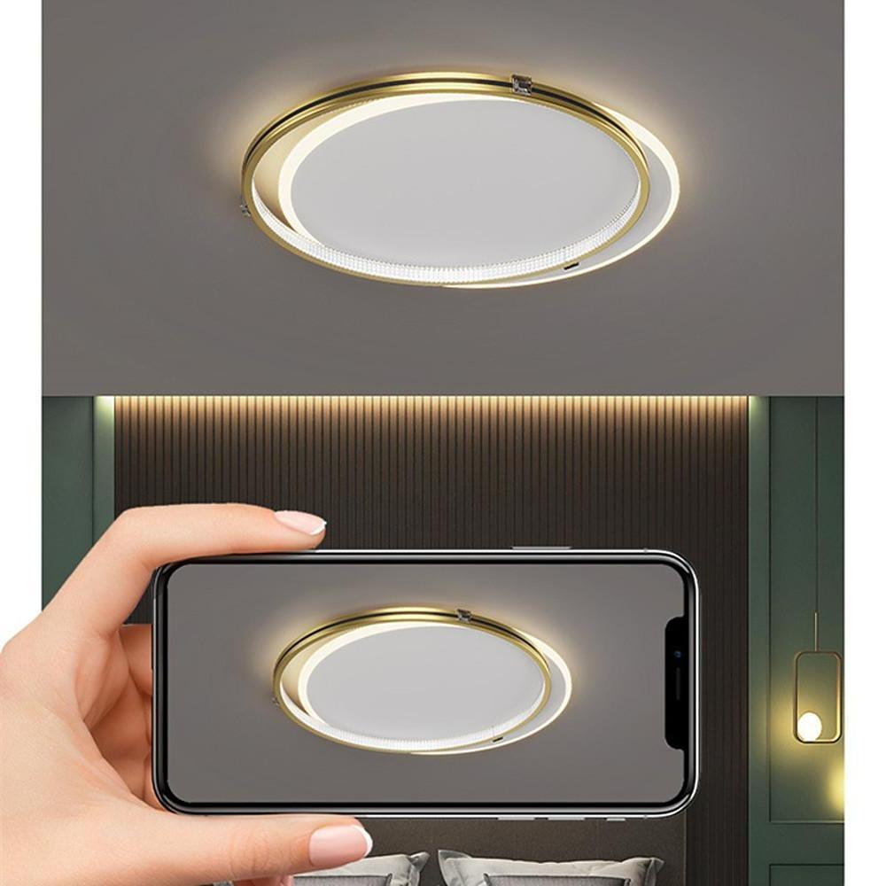 Modern Dual Circle LED Flush Mount Ceiling Light with Dimming