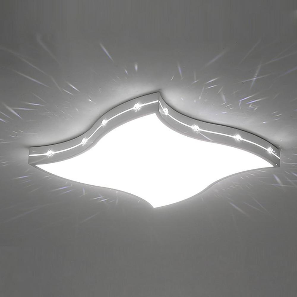 Waved Square Modern Crystal Flush Mount LED Ceiling Light