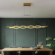 Modern Wave LED Pendant Light 39'' Aluminum Dining Chandelier