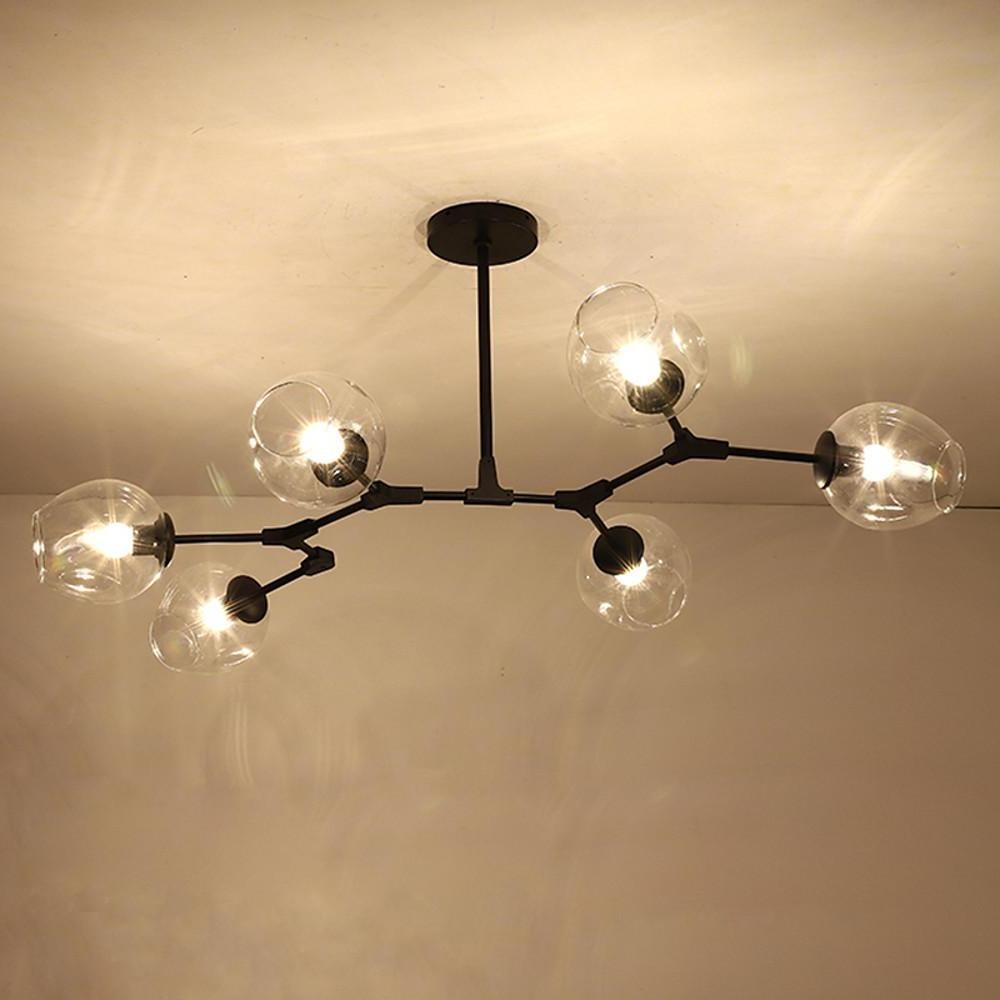 Nordic Sputnik Chandelier 6-Light Blown Glass Contemporary