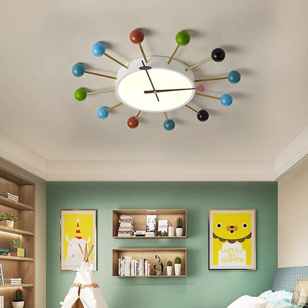 24" Modern Round Flush Mount LED Ceiling Light with Colorful Accents