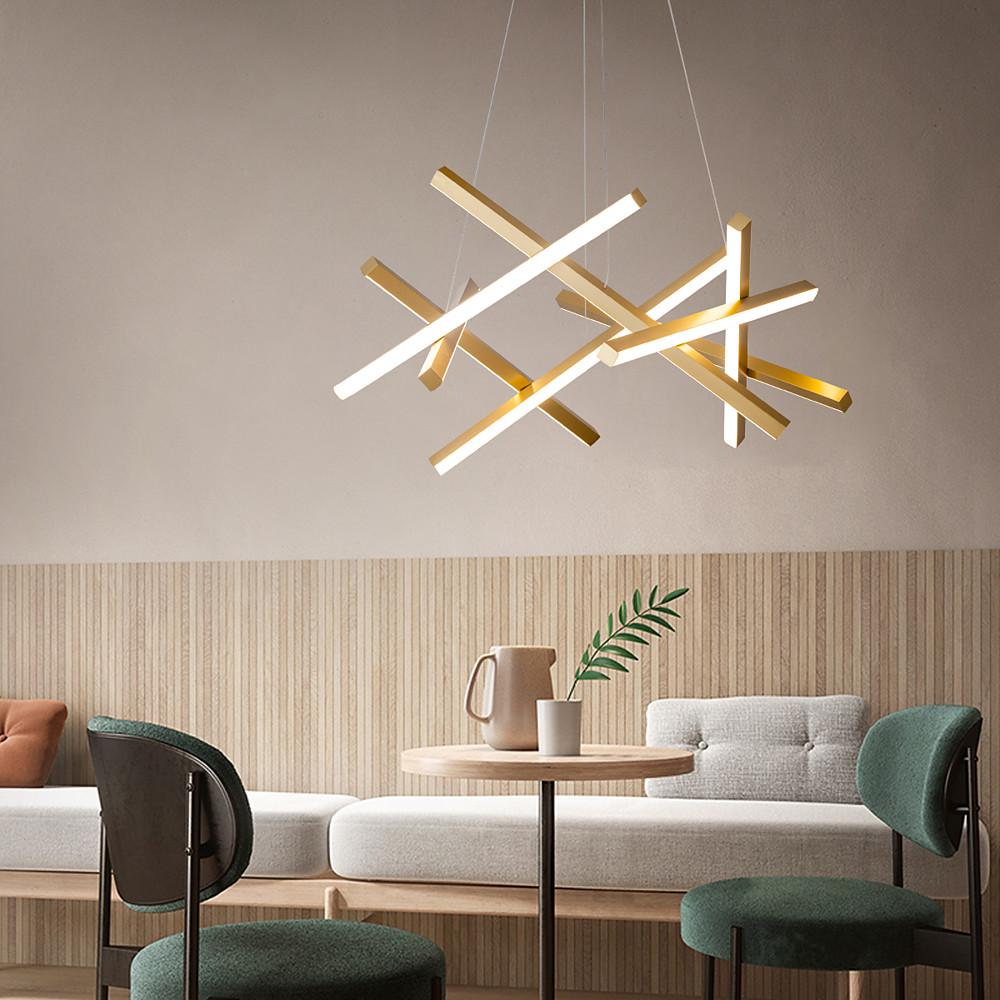 8-Light Modern Sputnik Chandelier with LED Ambient Lighting