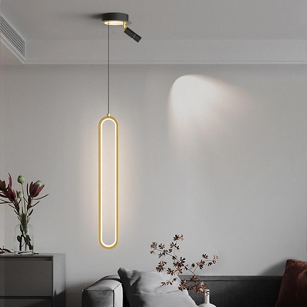 Modern LED Pendant Light with Adjustable Spotlight - Aluminum &