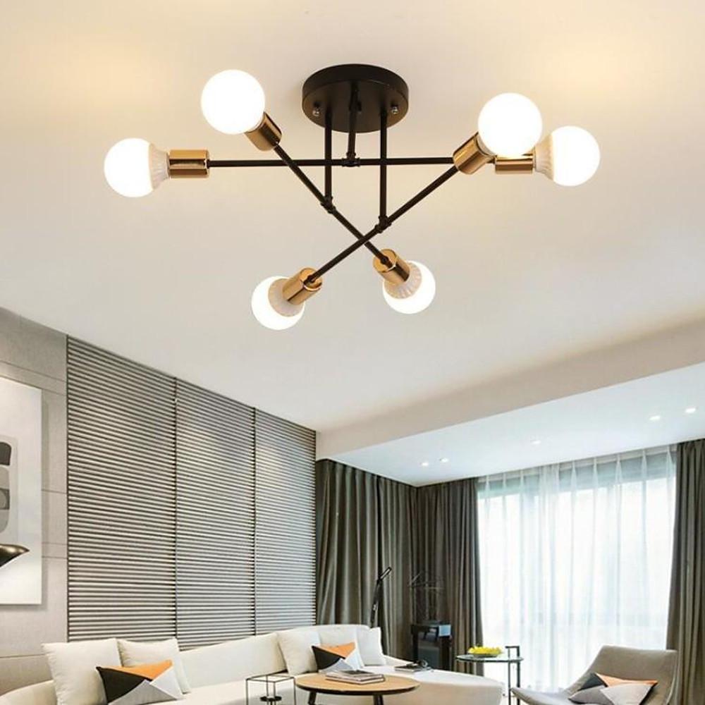 Geometric Sputnik Semi Flush Mount Ceiling Light with 6 LED Bulbs