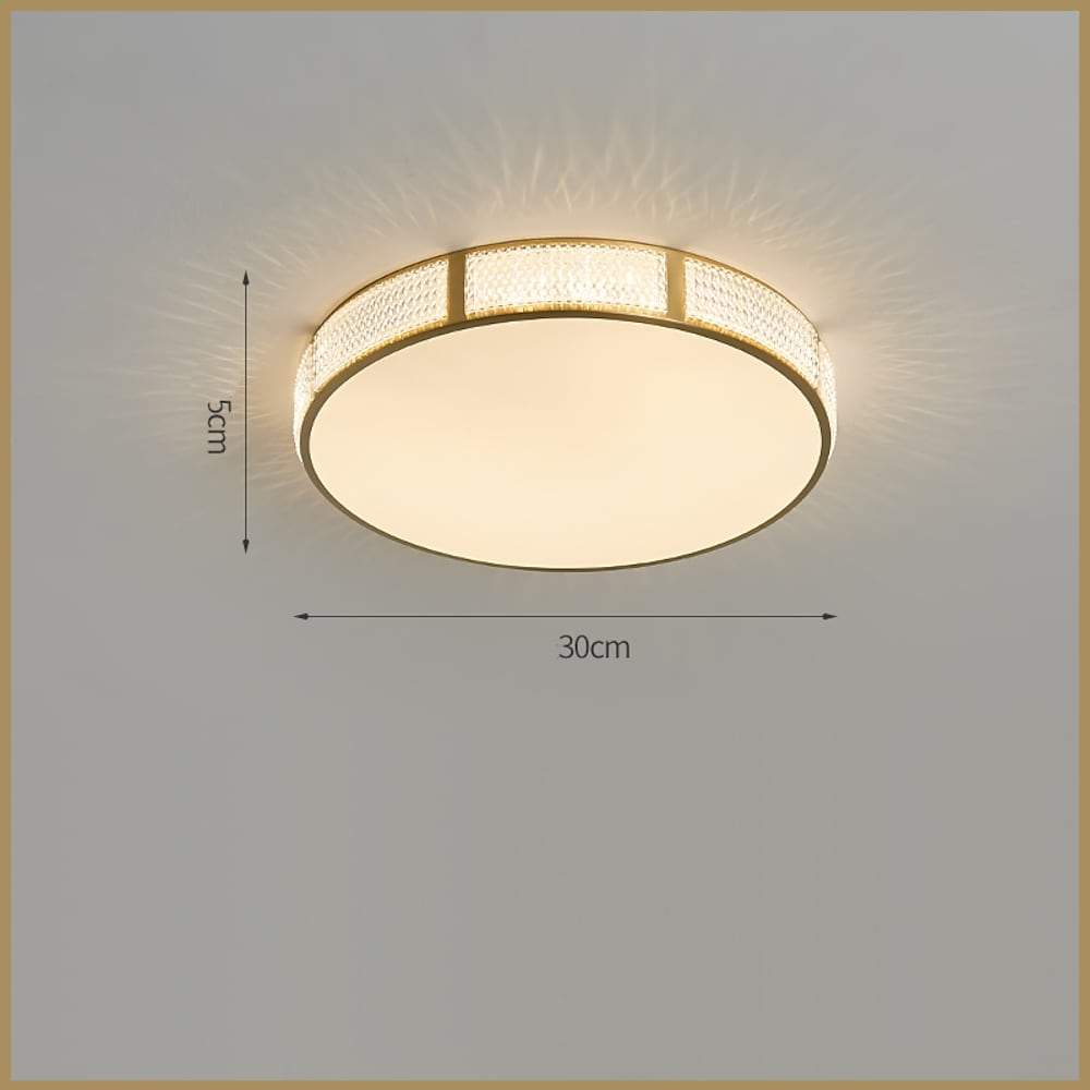 Nordic Circular Copper Flush Mount Ceiling Light with Acrylic Shade