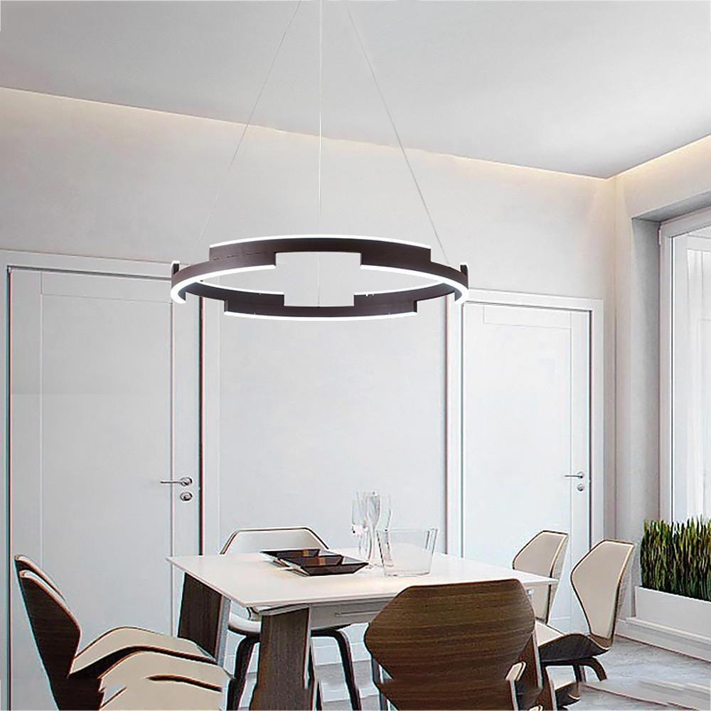 Modern Geometric Circle Pendant Light – Metal LED Chandelier