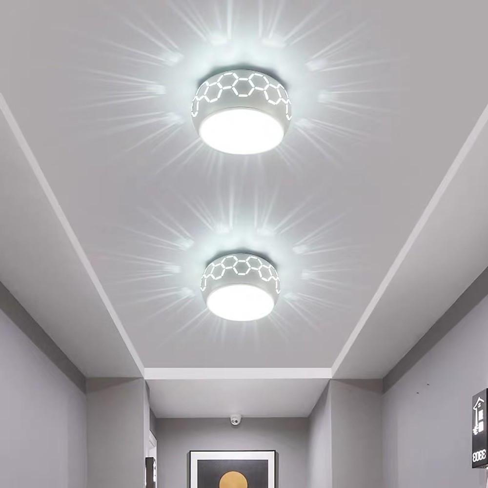 Modern LED Flush Mount Ceiling Light with Geometric Pattern