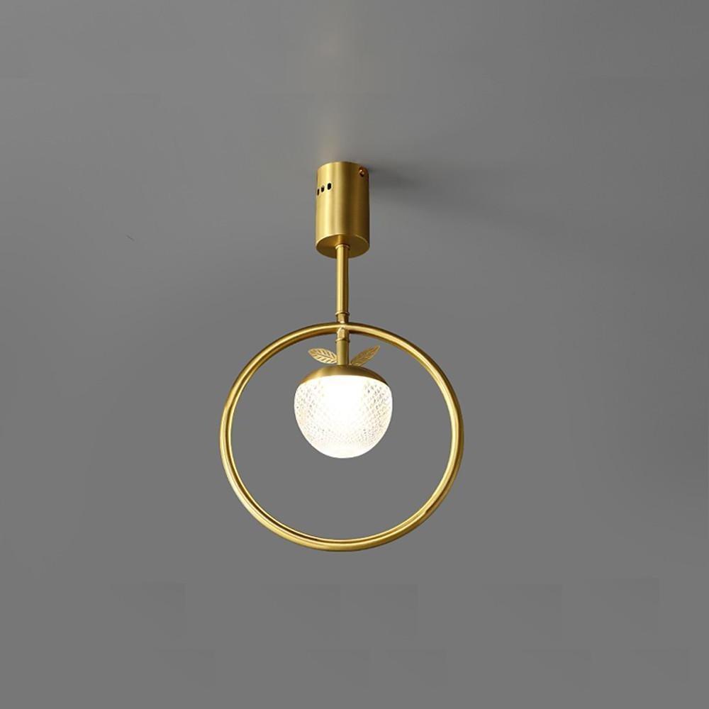 Gold Circle LED Flush Mount Ceiling Light - Nordic Modern Design
