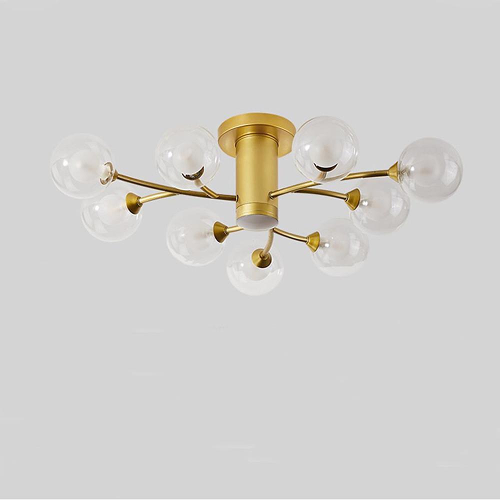 Modern Globe Glass Flush Mount Ceiling Light with LED Bulbs