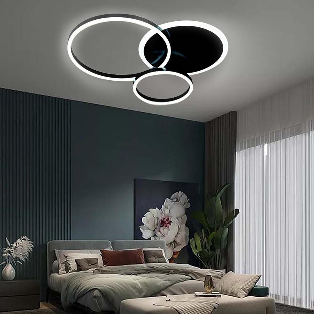 3-Layer LED Circle Flush Mount Light - Dimmable, 26"x20"