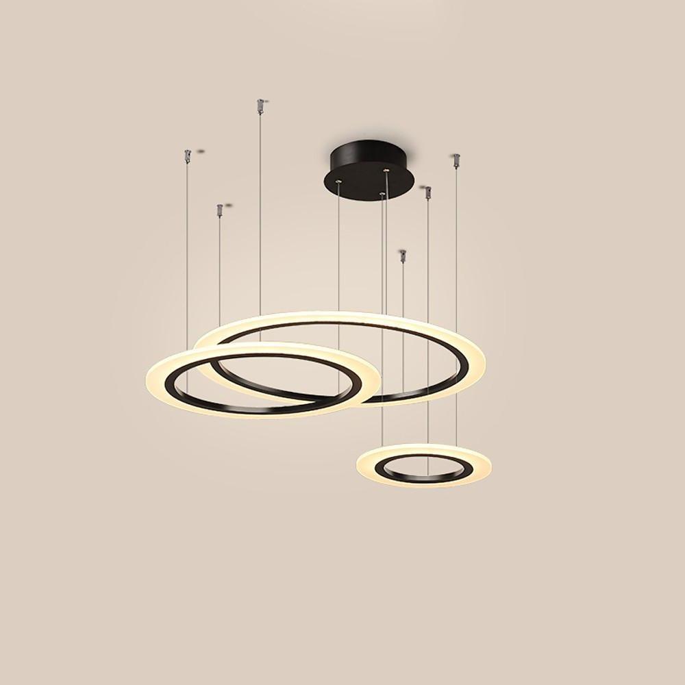Geometric Circle LED Pendant Light with Metal & Acrylic Design