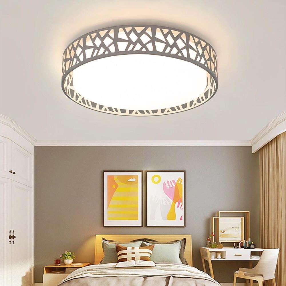 Nordic Drum Flush Mount LED Ceiling Light Metal & Acrylic